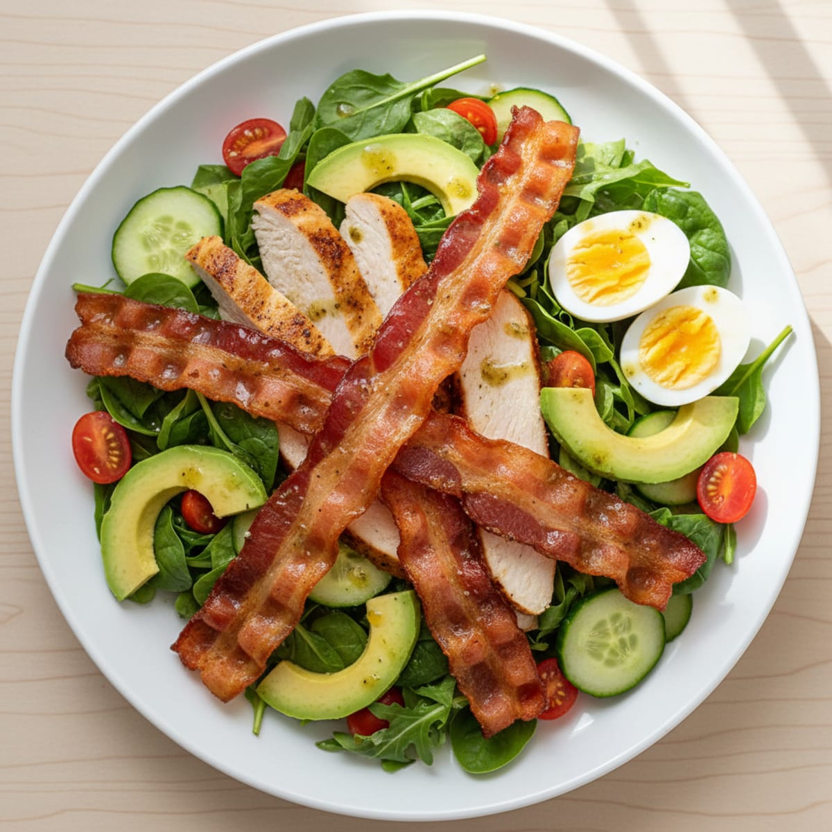 Turkey Club Salad with Crispy Bacon