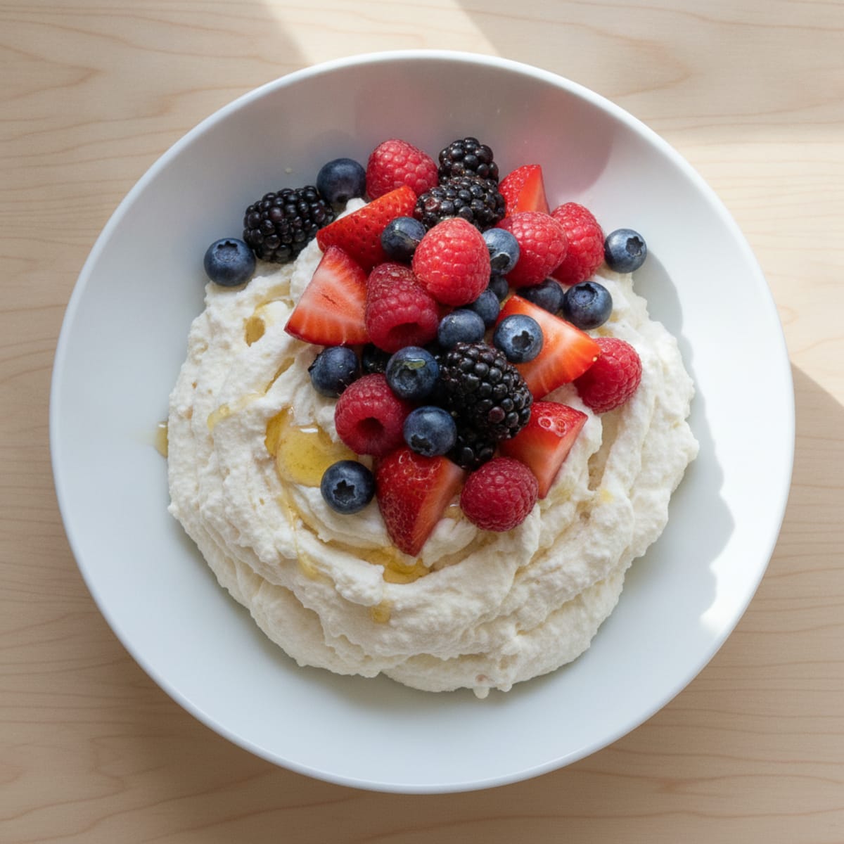 Silky Greek Yogurt Protein Mousse with Mixed Berries