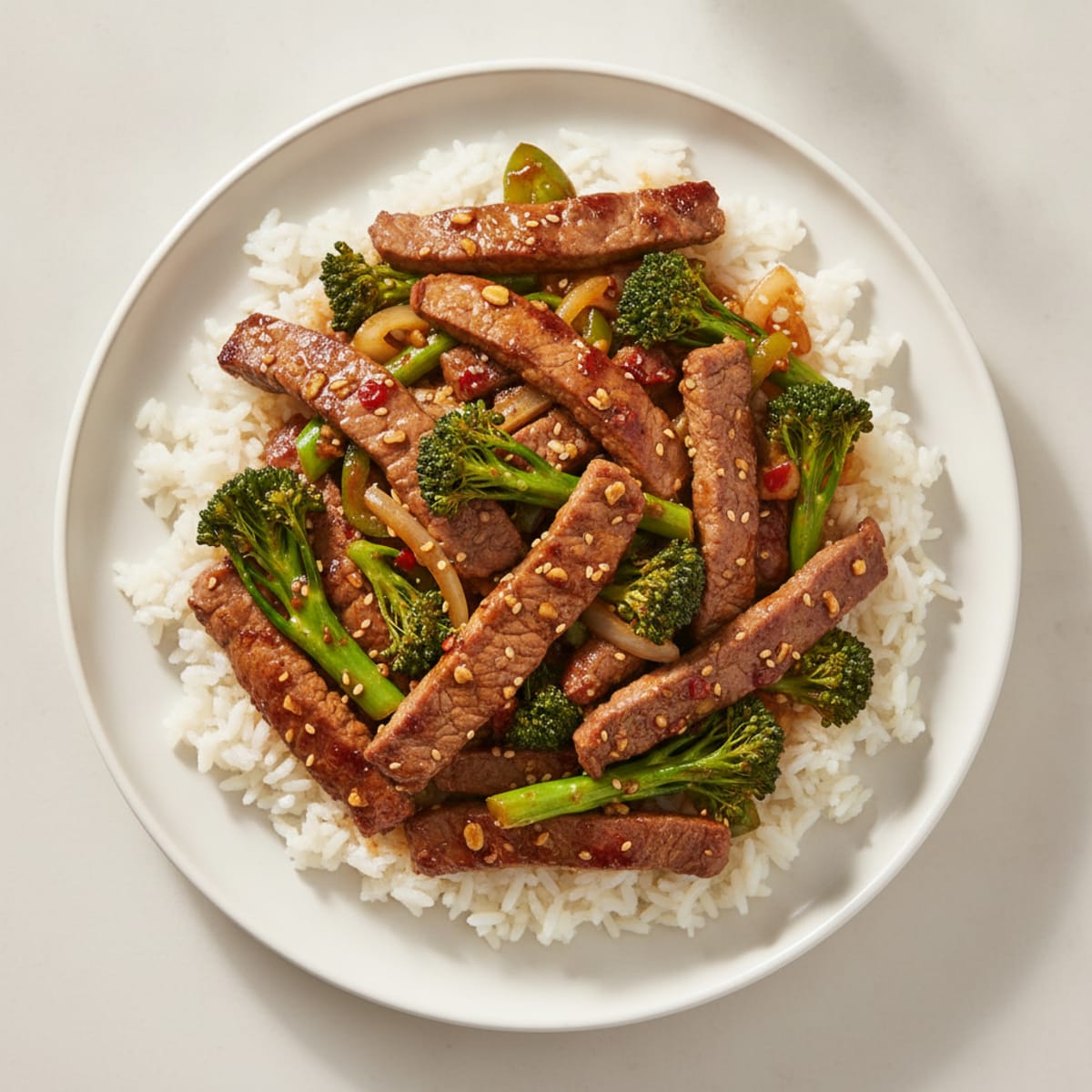 Sesame Beef Stir-Fry with Jasmine Rice