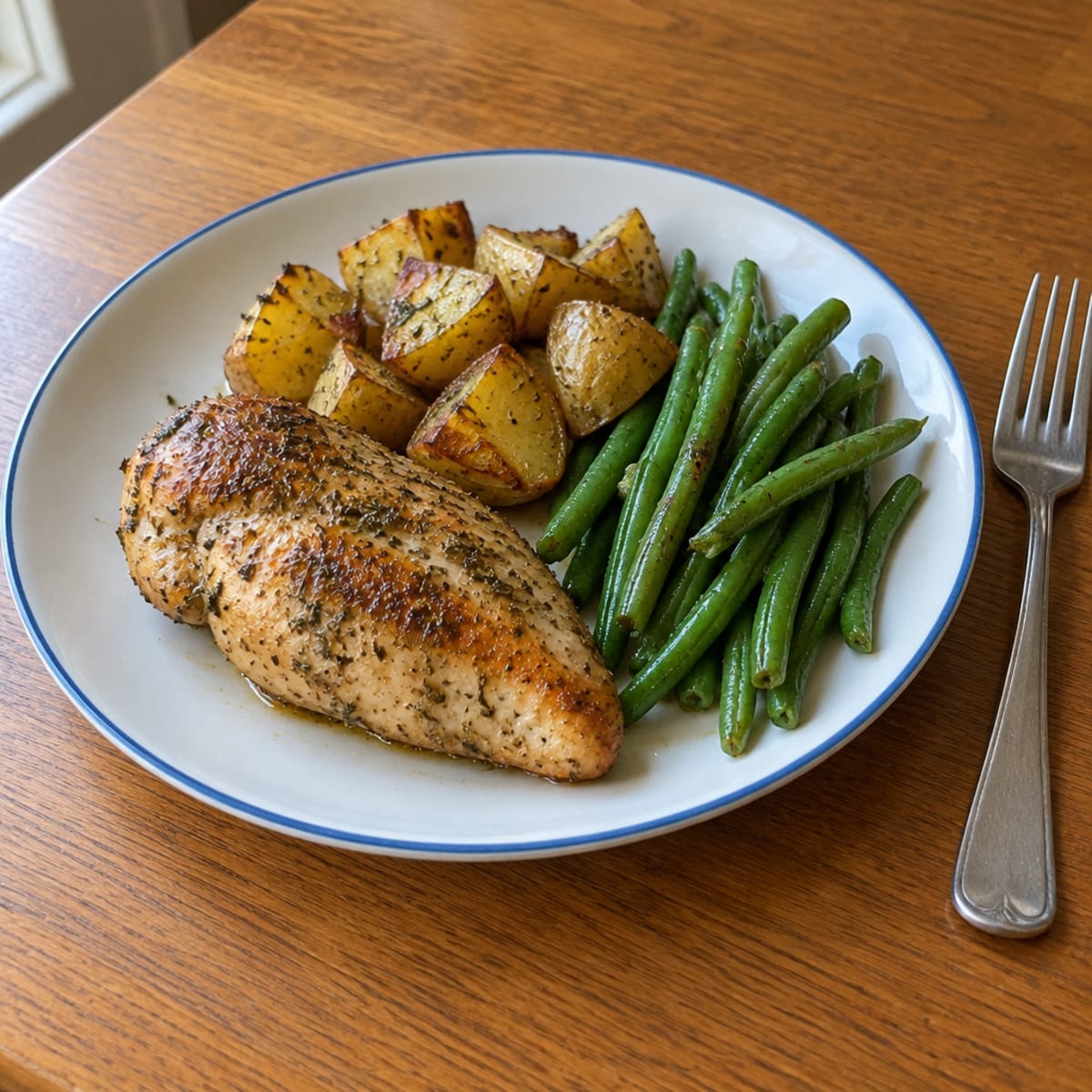 Lemon herb roasted chicken dinner