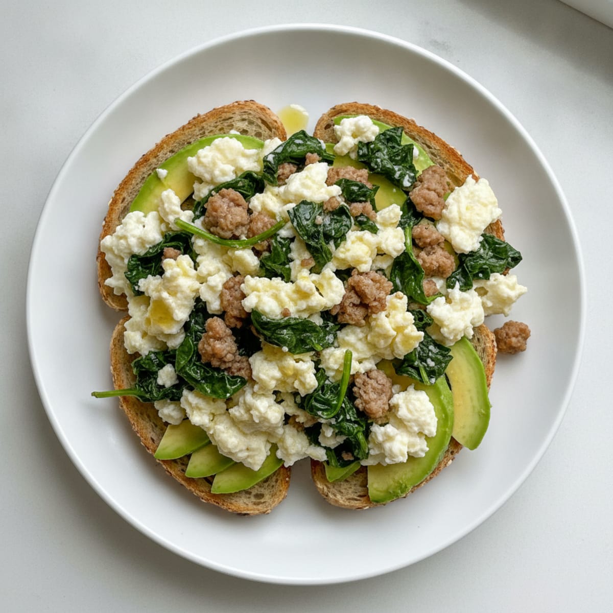 Egg White and Turkey Sausage Scramble with Spinach