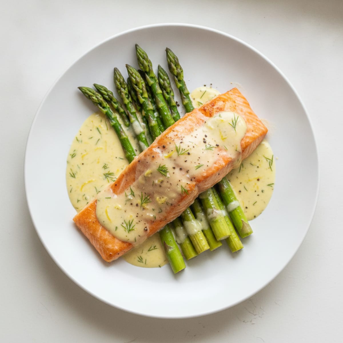 Baked Salmon with Lemon-Dill Sauce