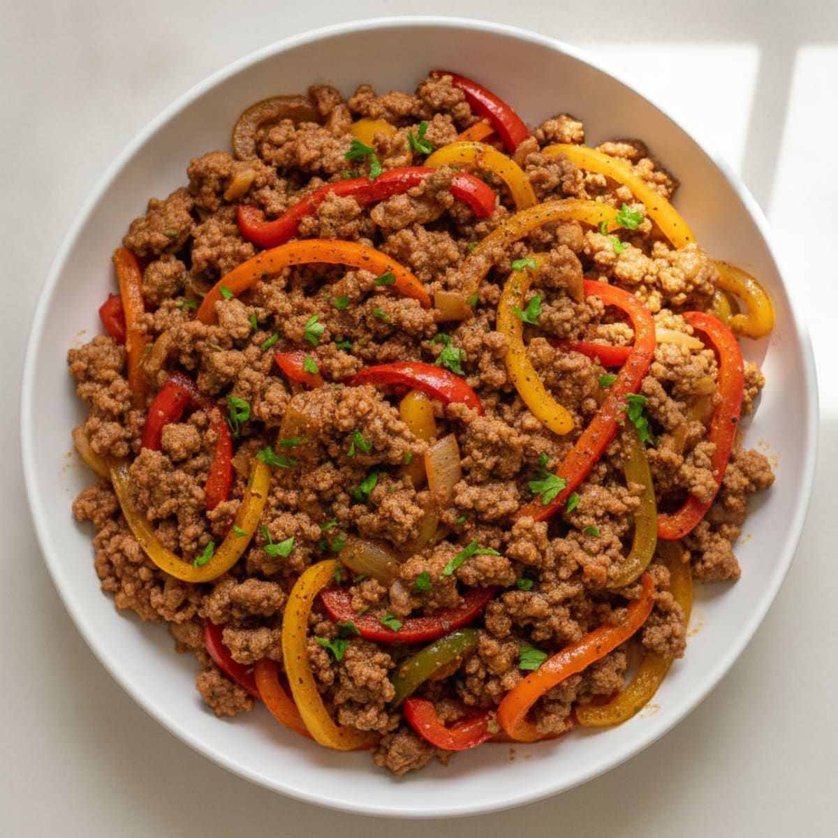Ground Beef and Bell Pepper Skillet