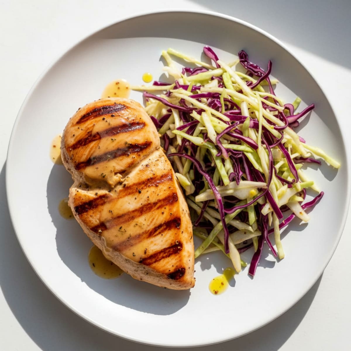 Grilled Turkey Breast with Crunchy Cabbage Slaw
