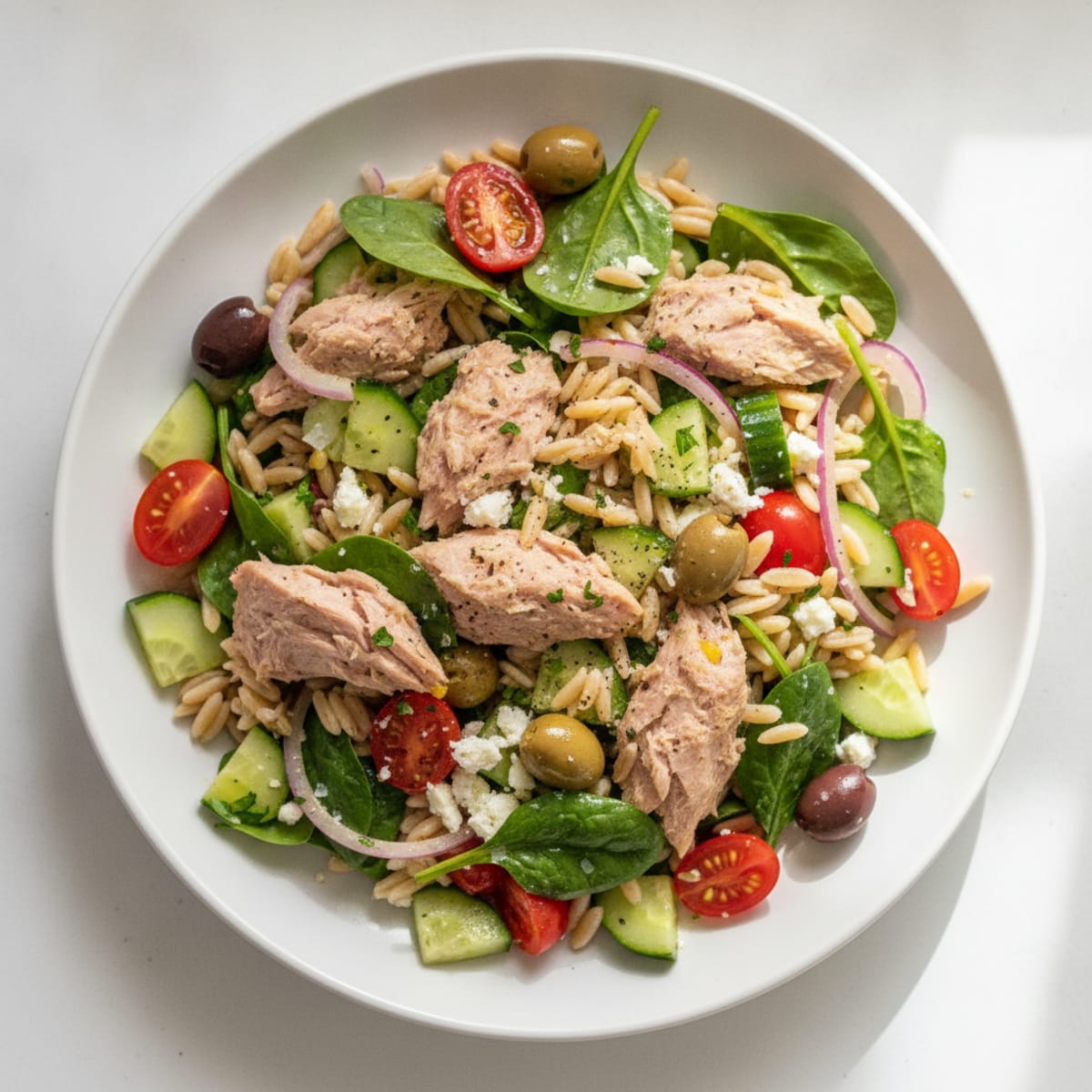Mediterranean Tuna and Orzo Salad
