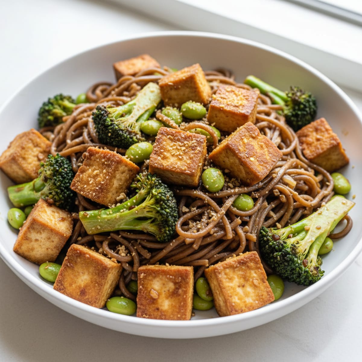 Garlic Tofu Stir-Fried Noodles