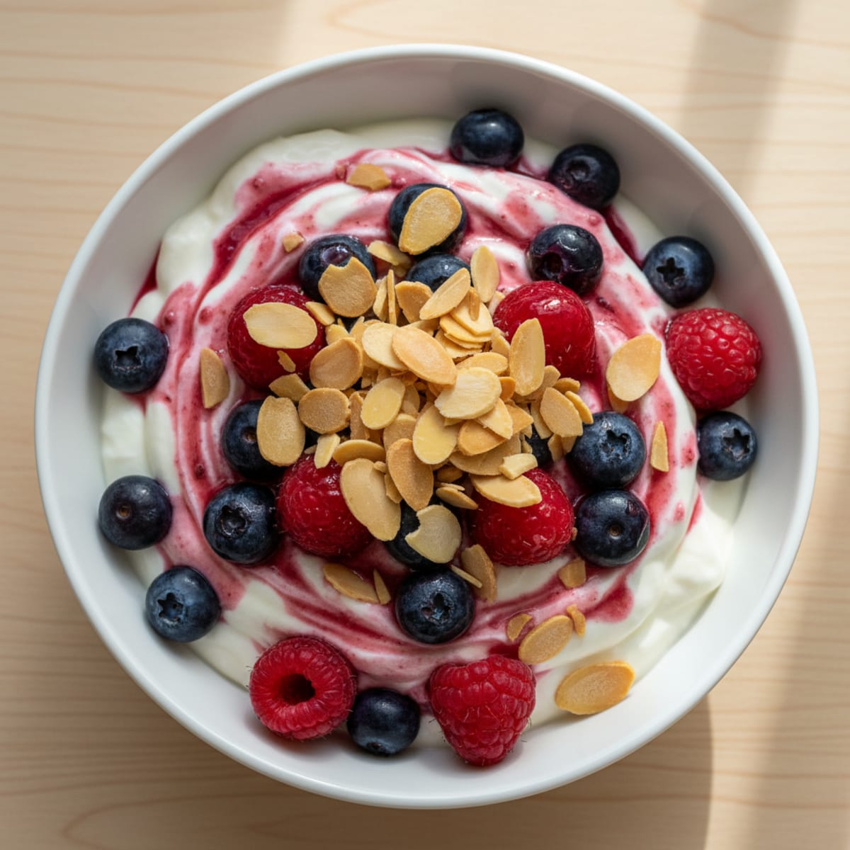 Greek Yogurt Protein Parfait with Berries and Almonds