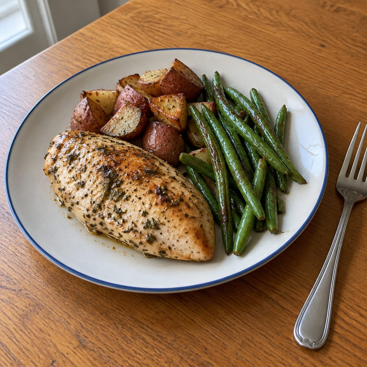 Lemon herb roasted chicken dinner