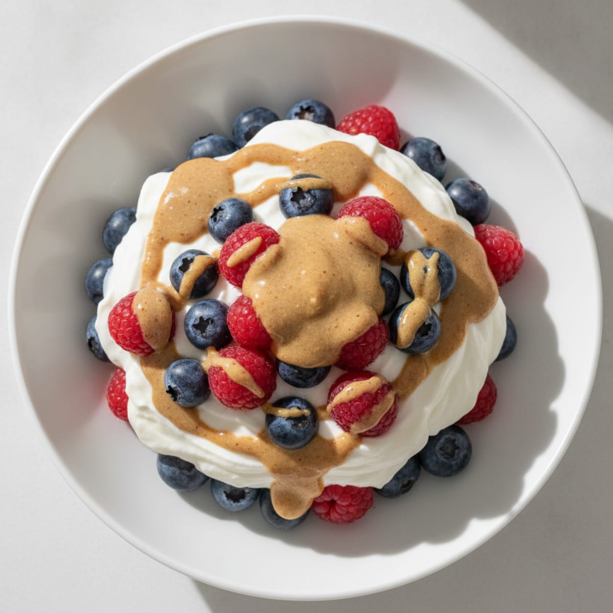 Creamy Greek Yogurt Protein Parfait with Almond Butter and Berries
