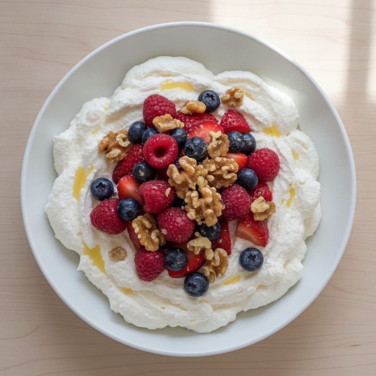 Greek Yogurt Protein Mousse with Mixed Berries