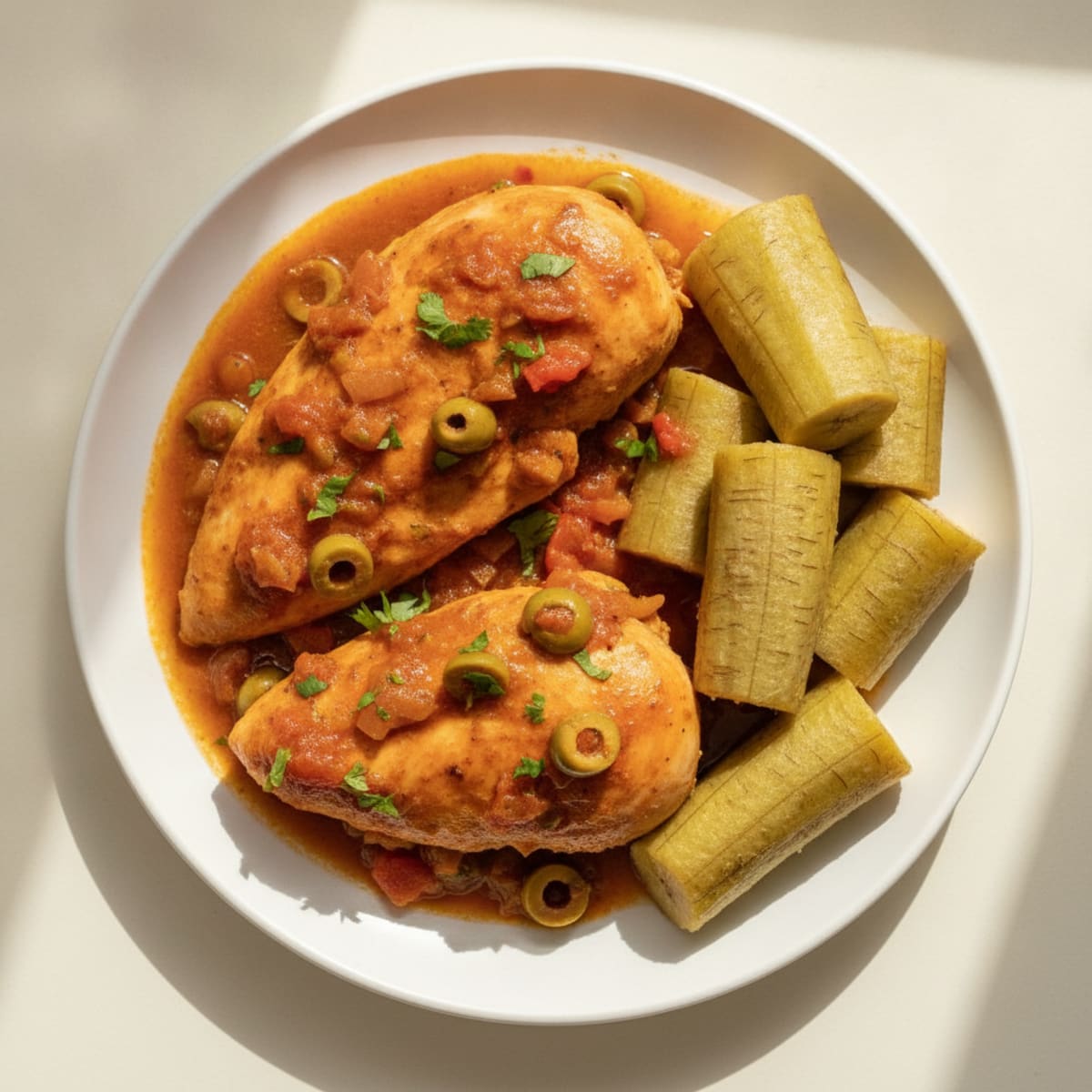 Dominican Braised Chicken with Plantains