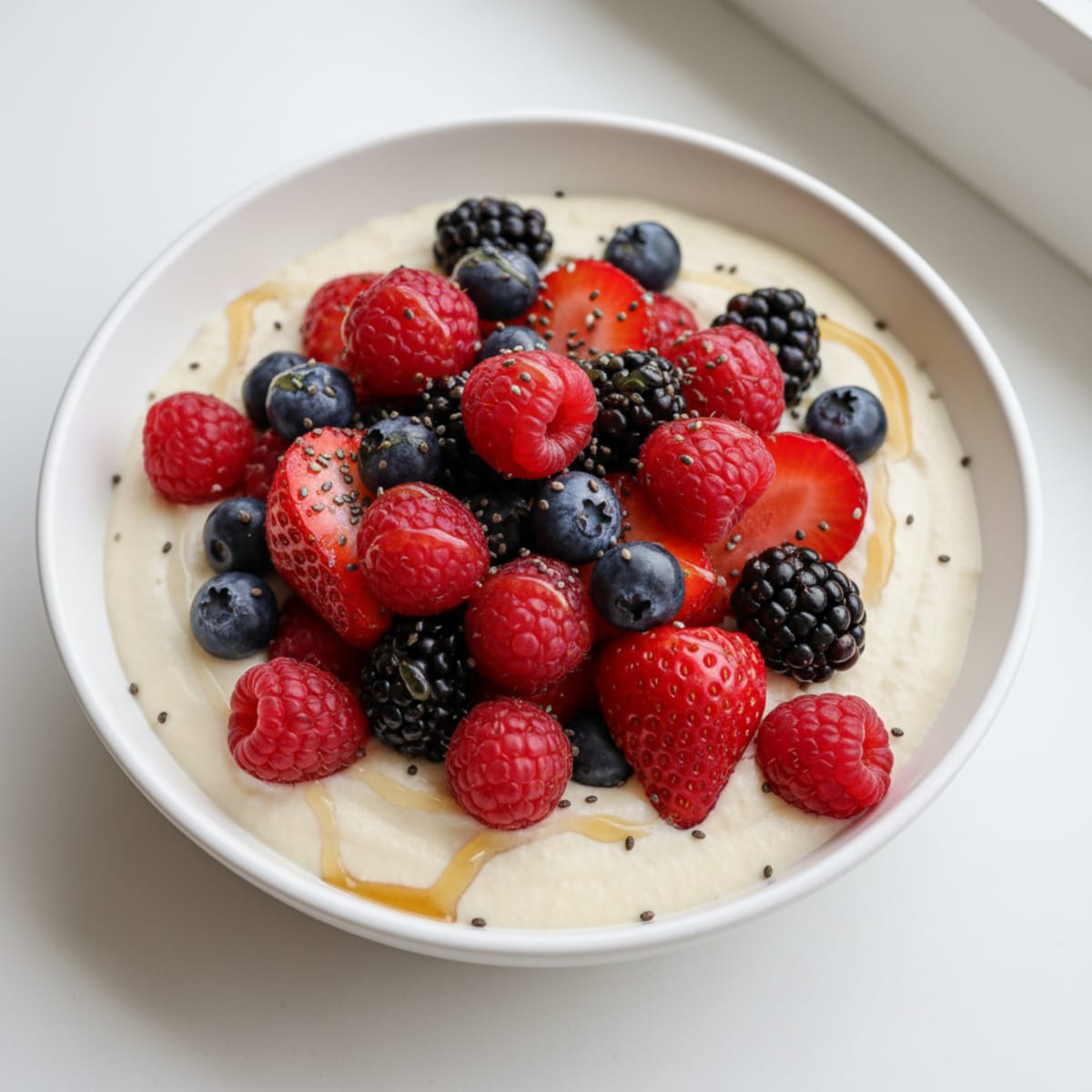 Silky Tofu Protein Pudding with Mixed Berries