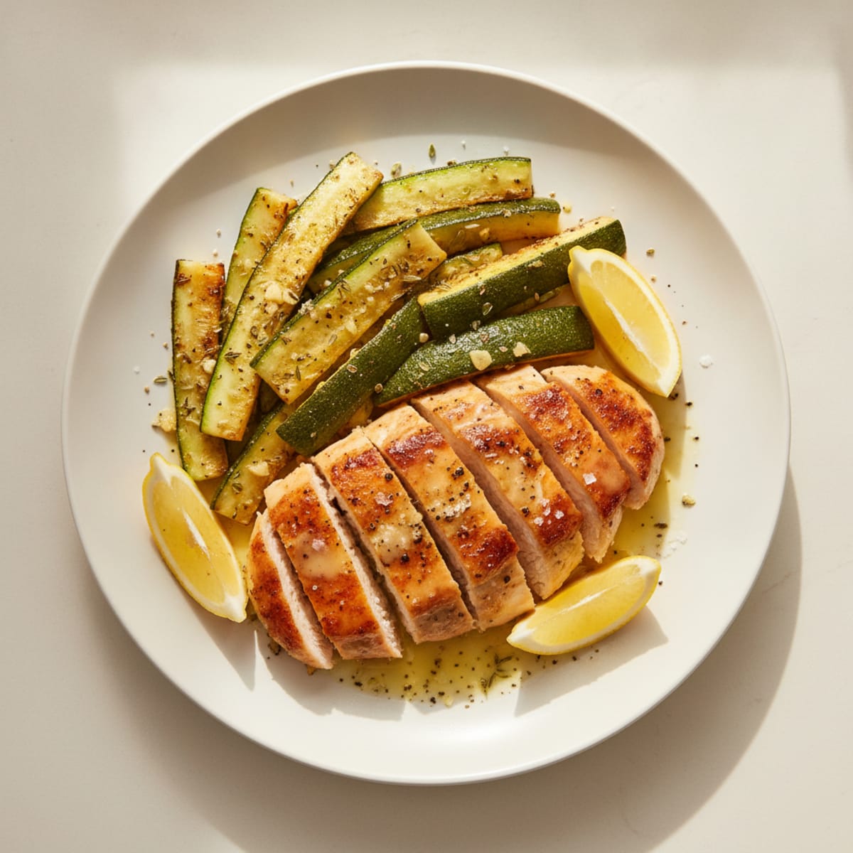 Lemon-Herb Chicken with Roasted Zucchini
