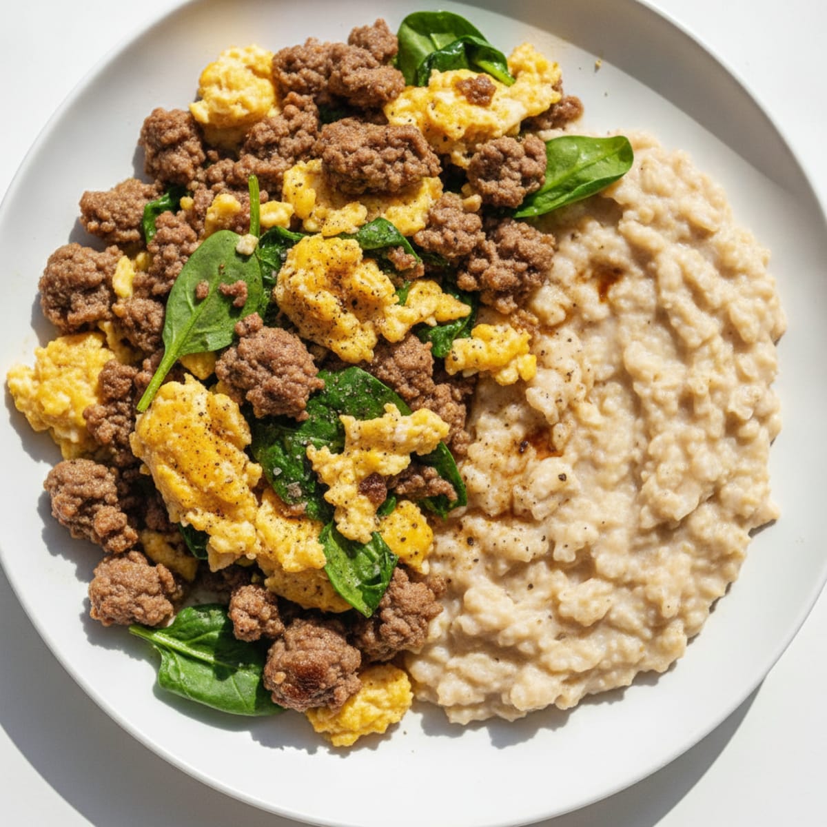 Beef and Egg Scramble with Protein Oats