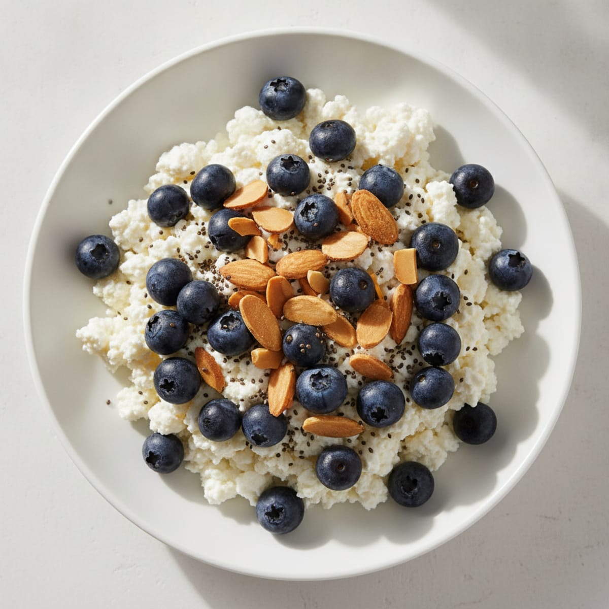 Cottage Cheese Berry Bowl with Toasted Almonds