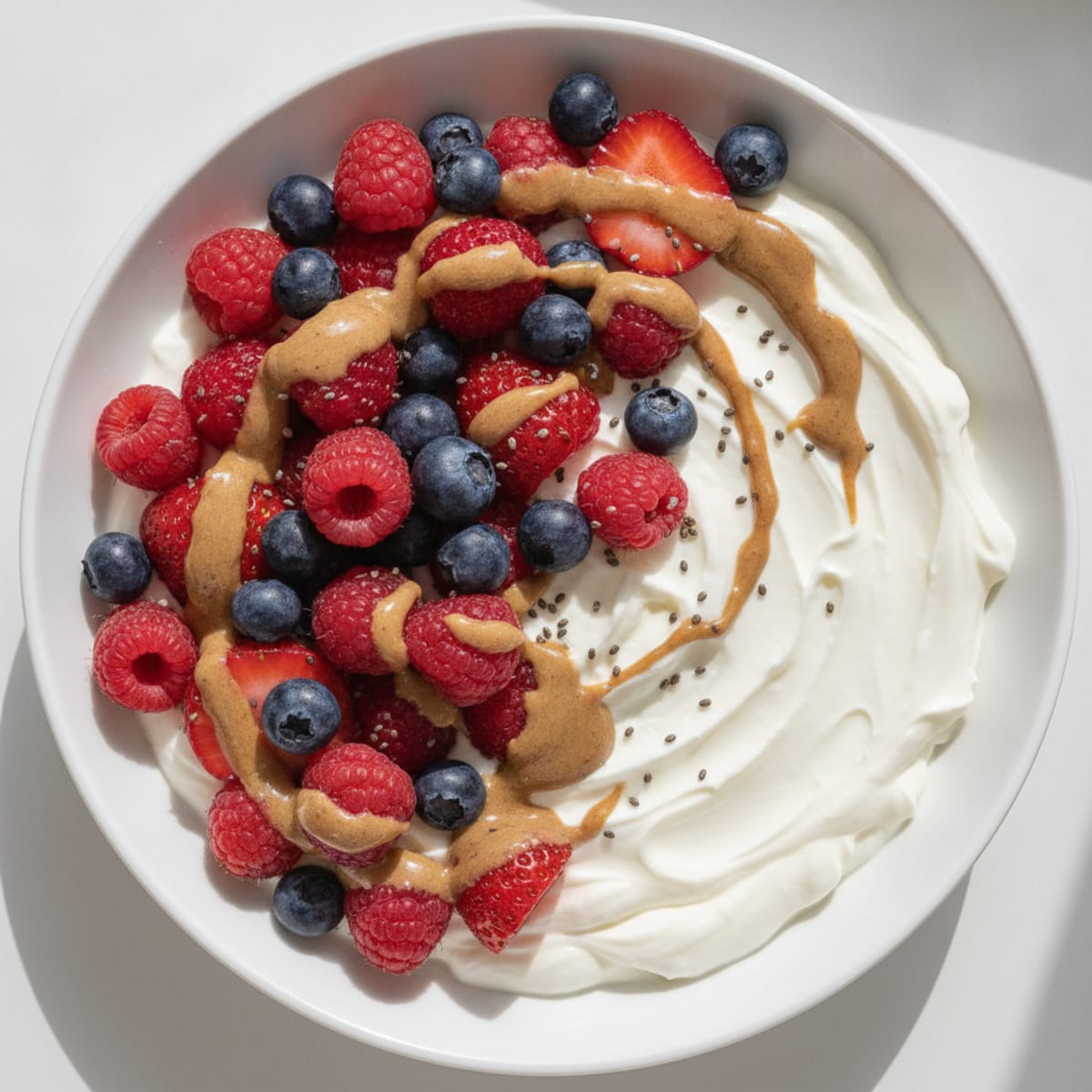 Silky Greek Yogurt Protein Pudding with Mixed Berries
