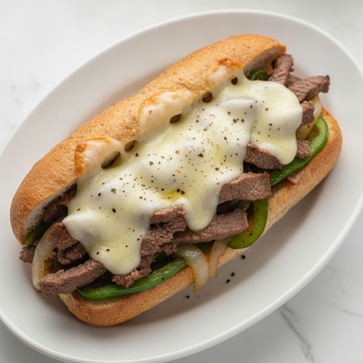Classic Philly Cheesesteak Sandwich