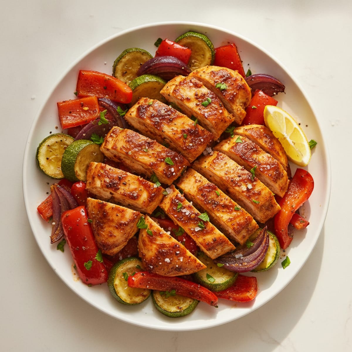 Spicy Harissa Chicken with Roasted Vegetables
