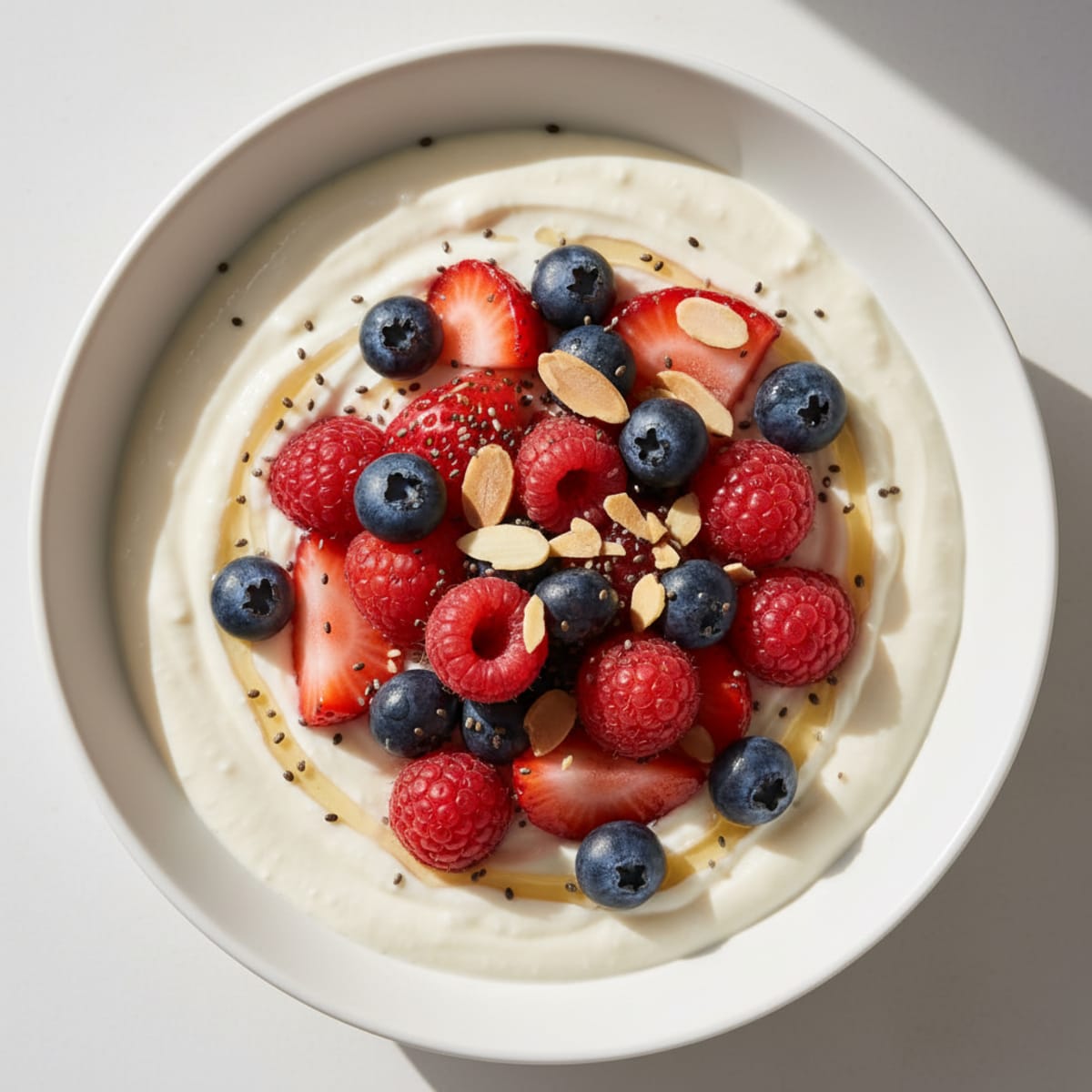Silky Vanilla Protein Yogurt with Mixed Berries