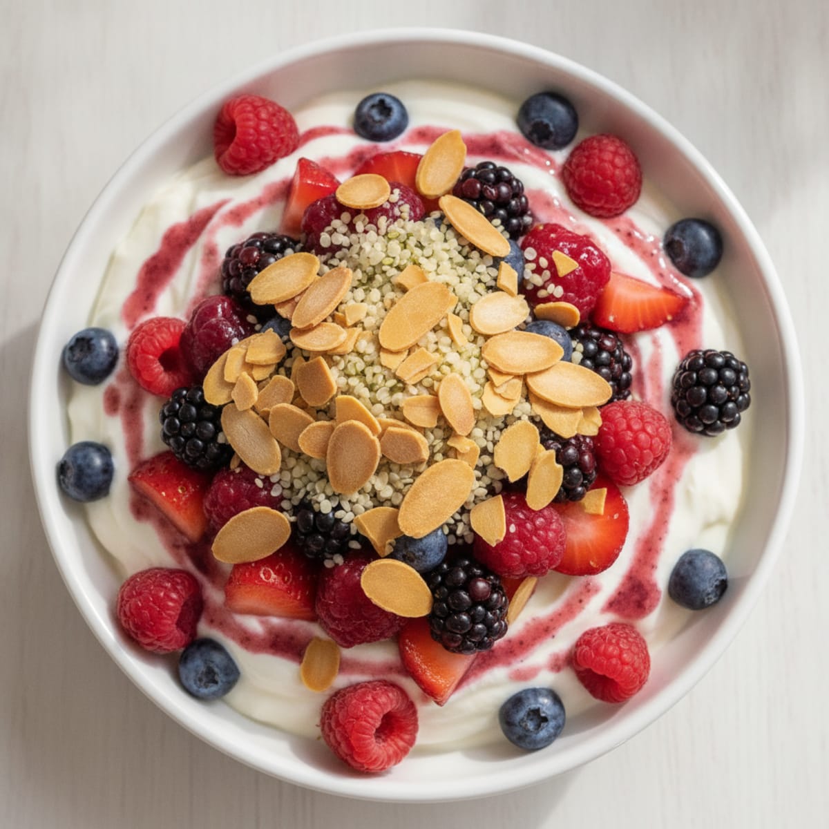 Greek Yogurt Protein Parfait with Mixed Berries