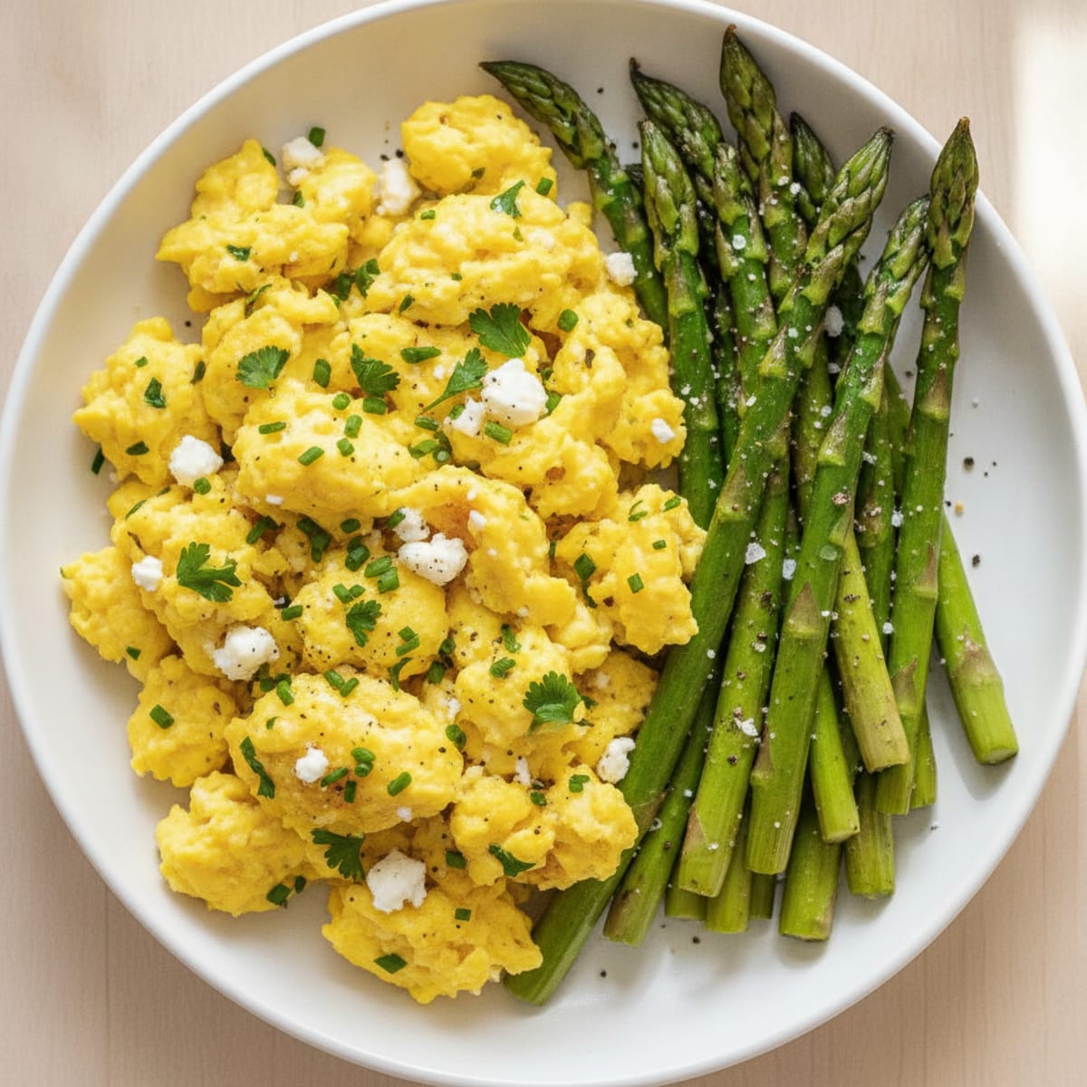 Herbed Eggs with Roasted Asparagus