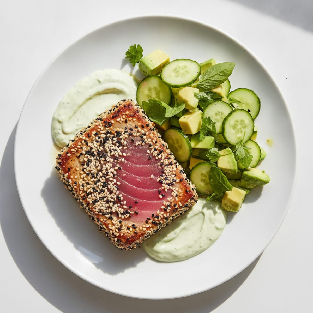 Pan-Seared Ahi Tuna with Wasabi Mayo