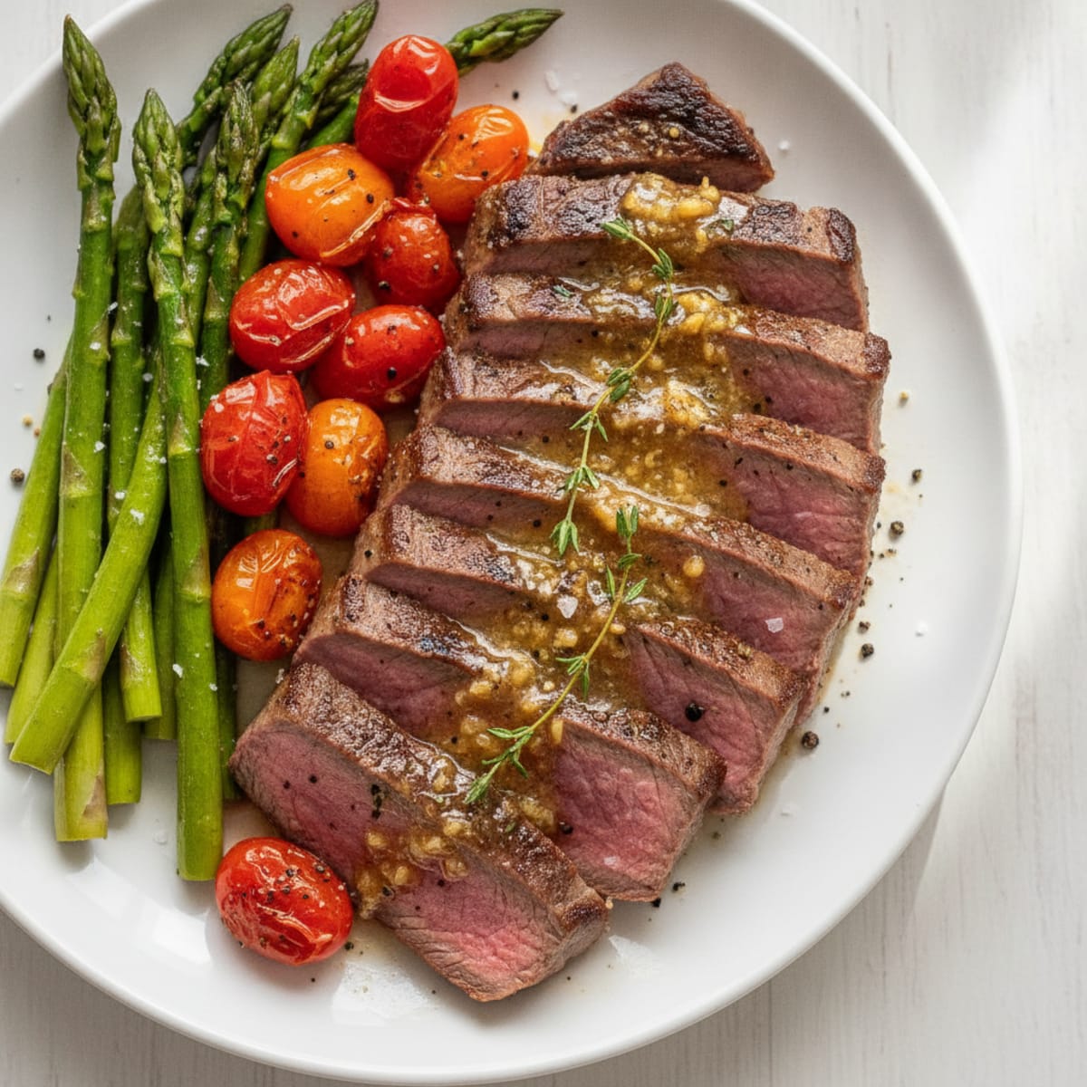 Pan-Seared Flank Steak with Garlic Butter