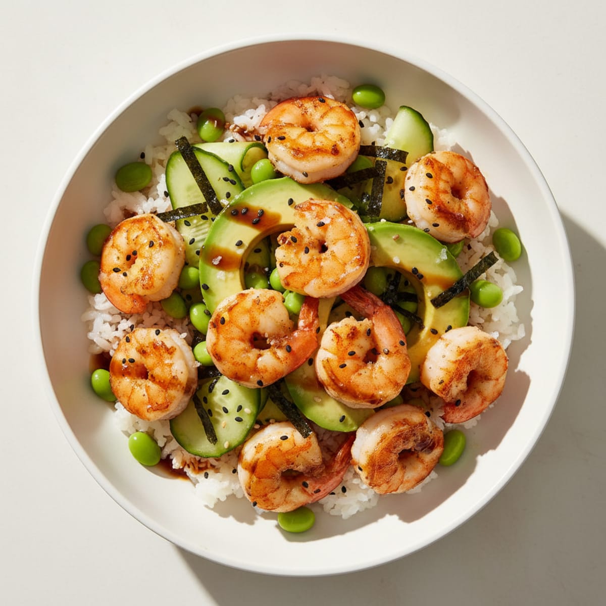 Seared Shrimp Sushi Rice Bowl