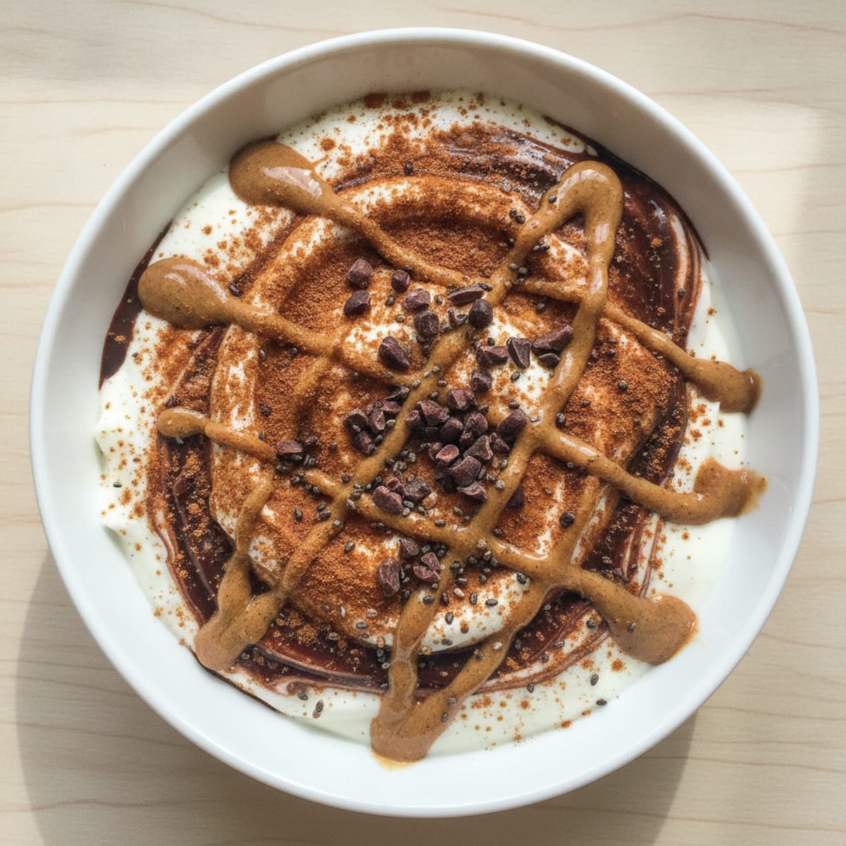 Creamy Greek Yogurt with Chocolate Protein and Cinnamon