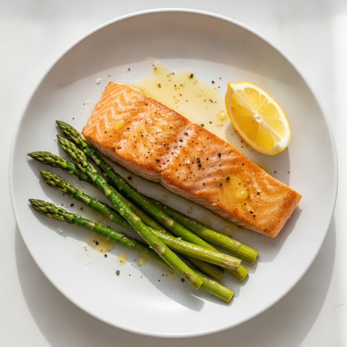 Pan-Seared Salmon with Roasted Asparagus