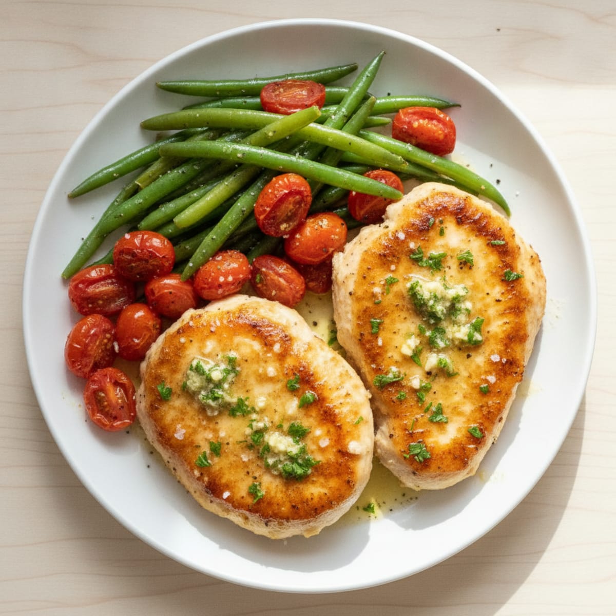Pan-Seared Chicken Cutlets with Herb Butter