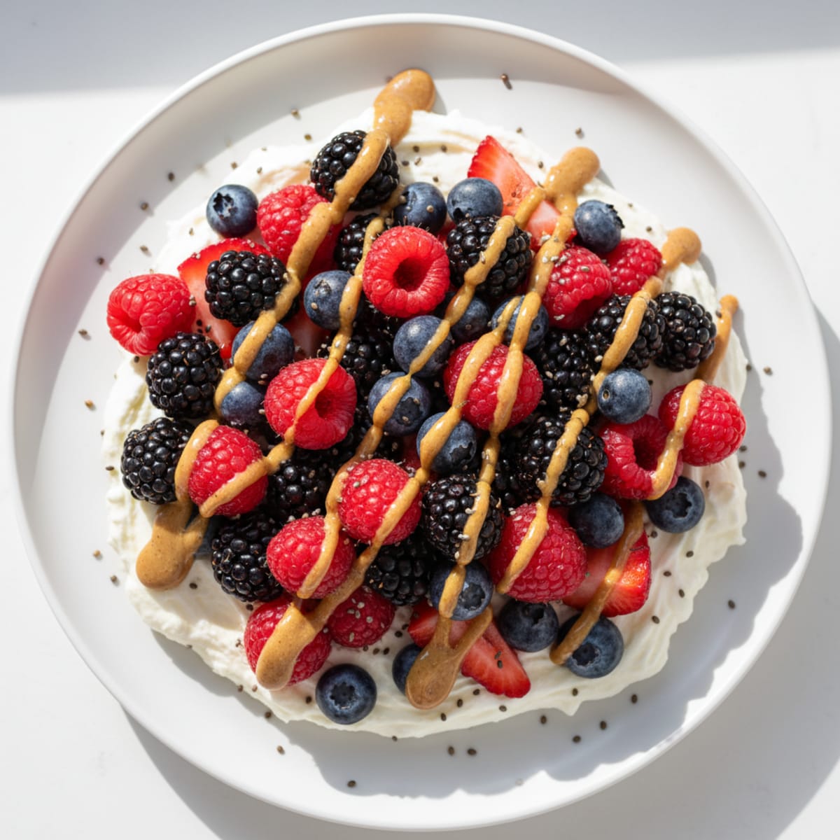 Silky Greek Yogurt Protein Mousse with Mixed Berries