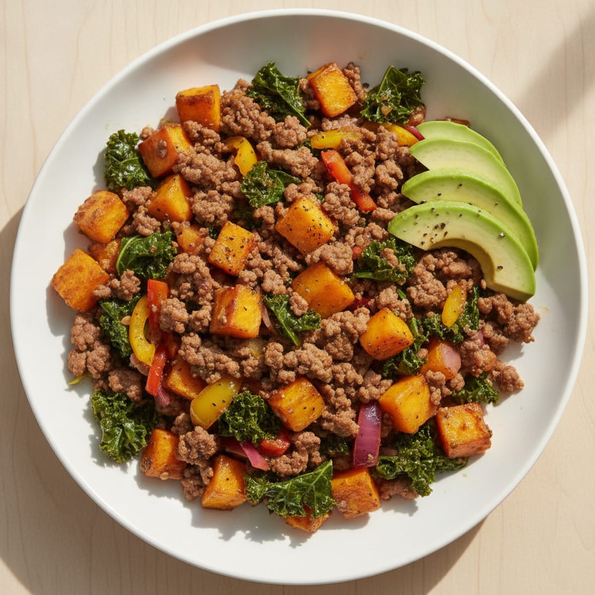 Ground Beef Sweet Potato Harvest Bowl