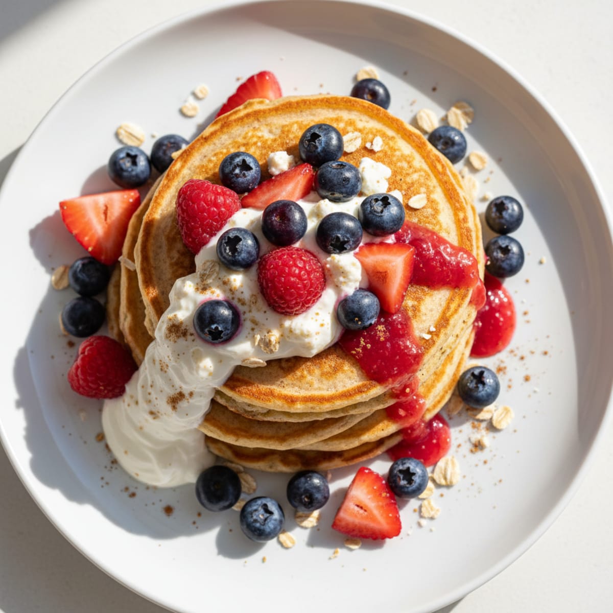 Fluffy Buttermilk Pancakes with Berries