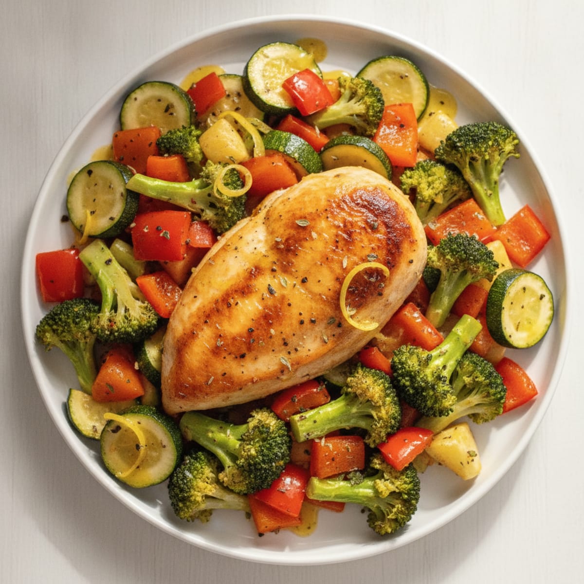 Lemon-Herb Roasted Chicken and Vegetable Medley