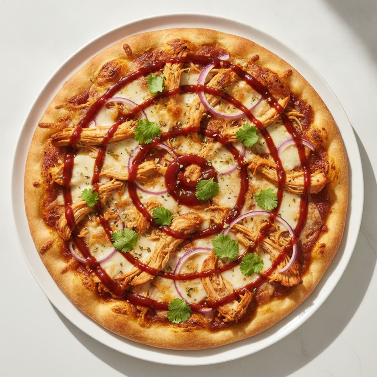 High-Protein BBQ Chicken Pizza with Red Onion
