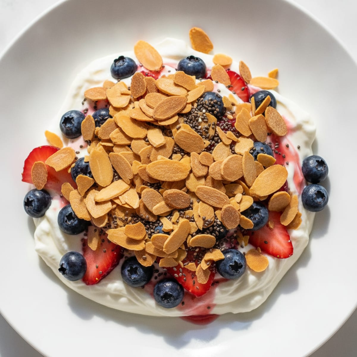 Greek Yogurt Protein Parfait with Berries and Almonds