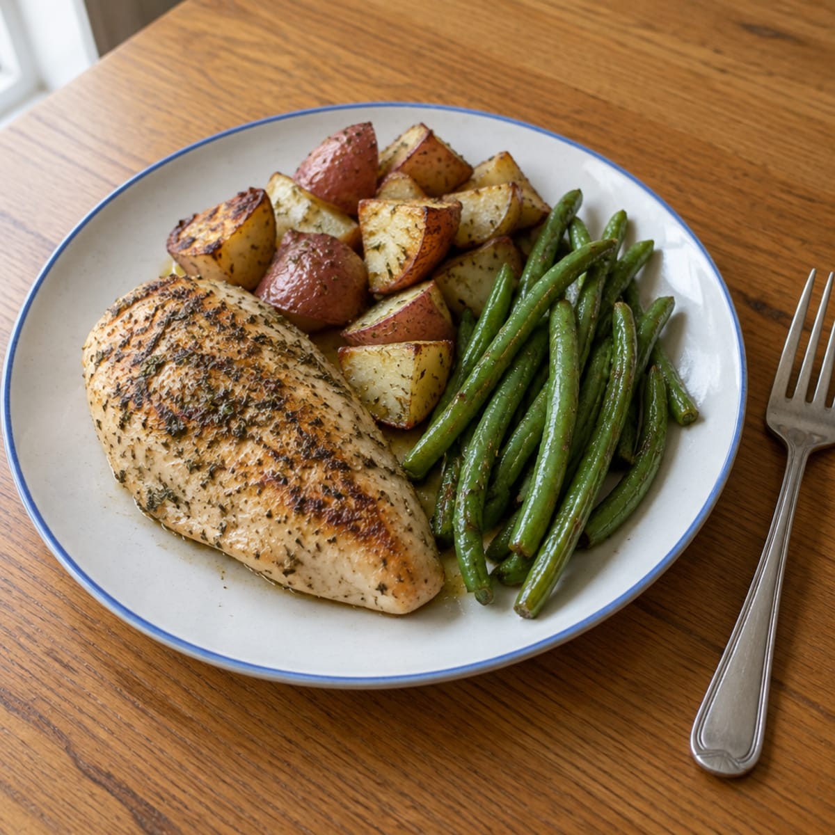 Lemon herb roasted chicken dinner