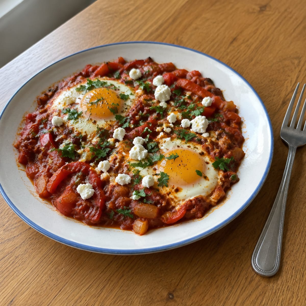 Classic shakshuka with feta