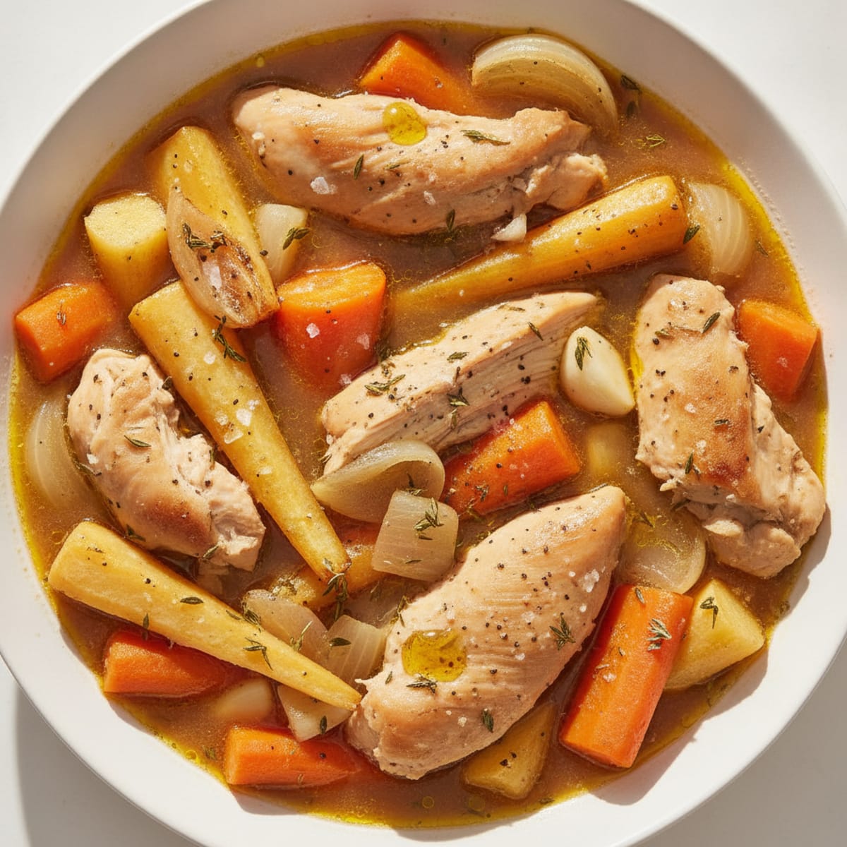 Slow Cooker Chicken with Root Vegetables