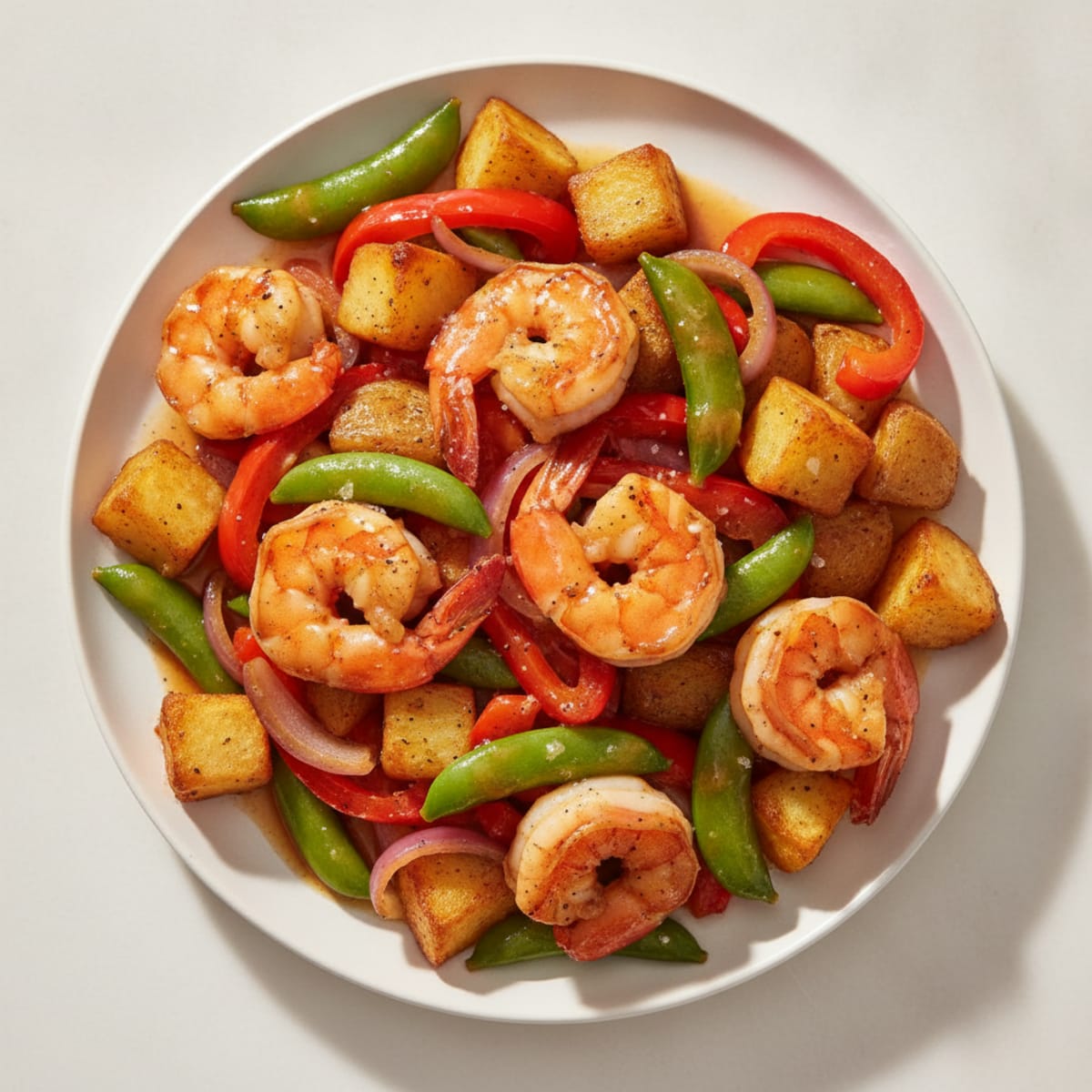 Sweet and Sour Prawns with Roasted Vegetables
