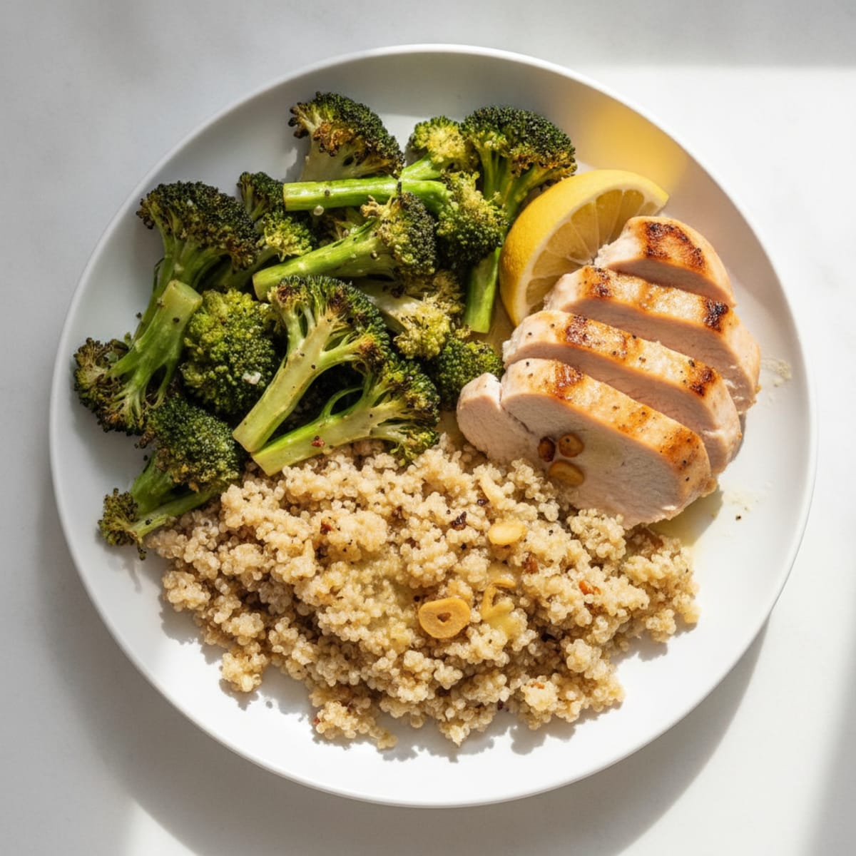 Seared Turkey Breast with Roasted Broccoli and Quinoa