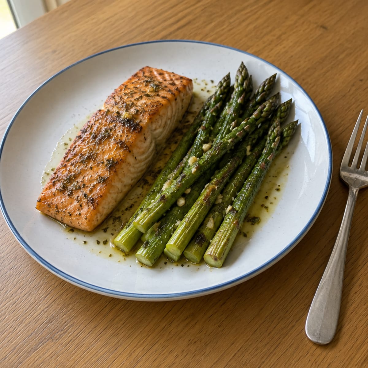 Lemon herb salmon and asparagus