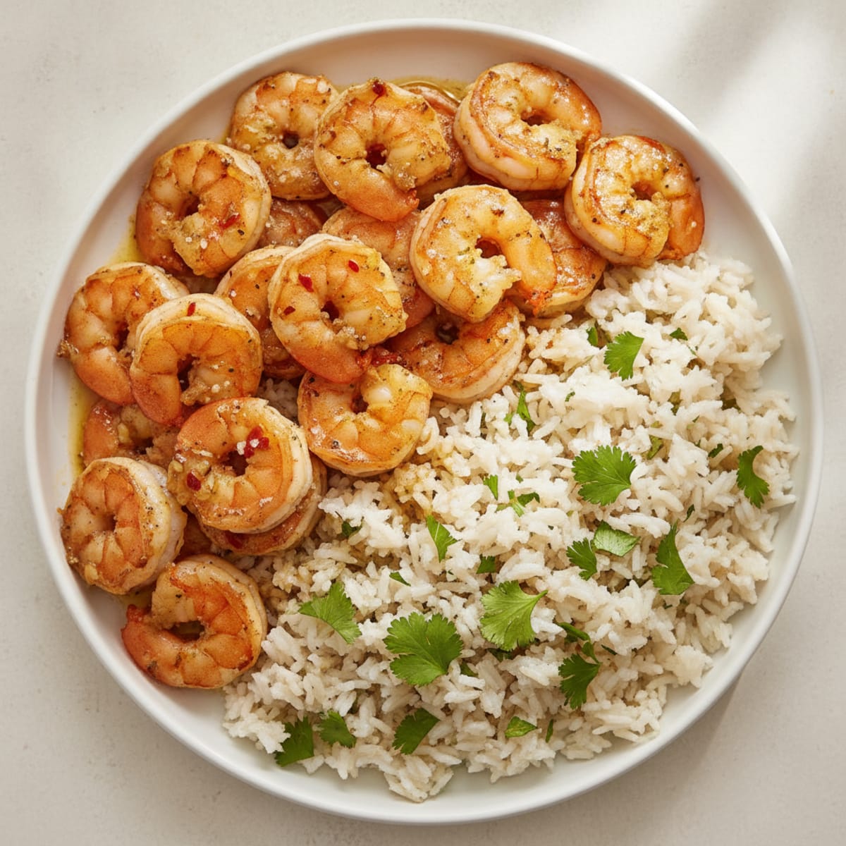 Garlic Shrimp with Herbed Rice