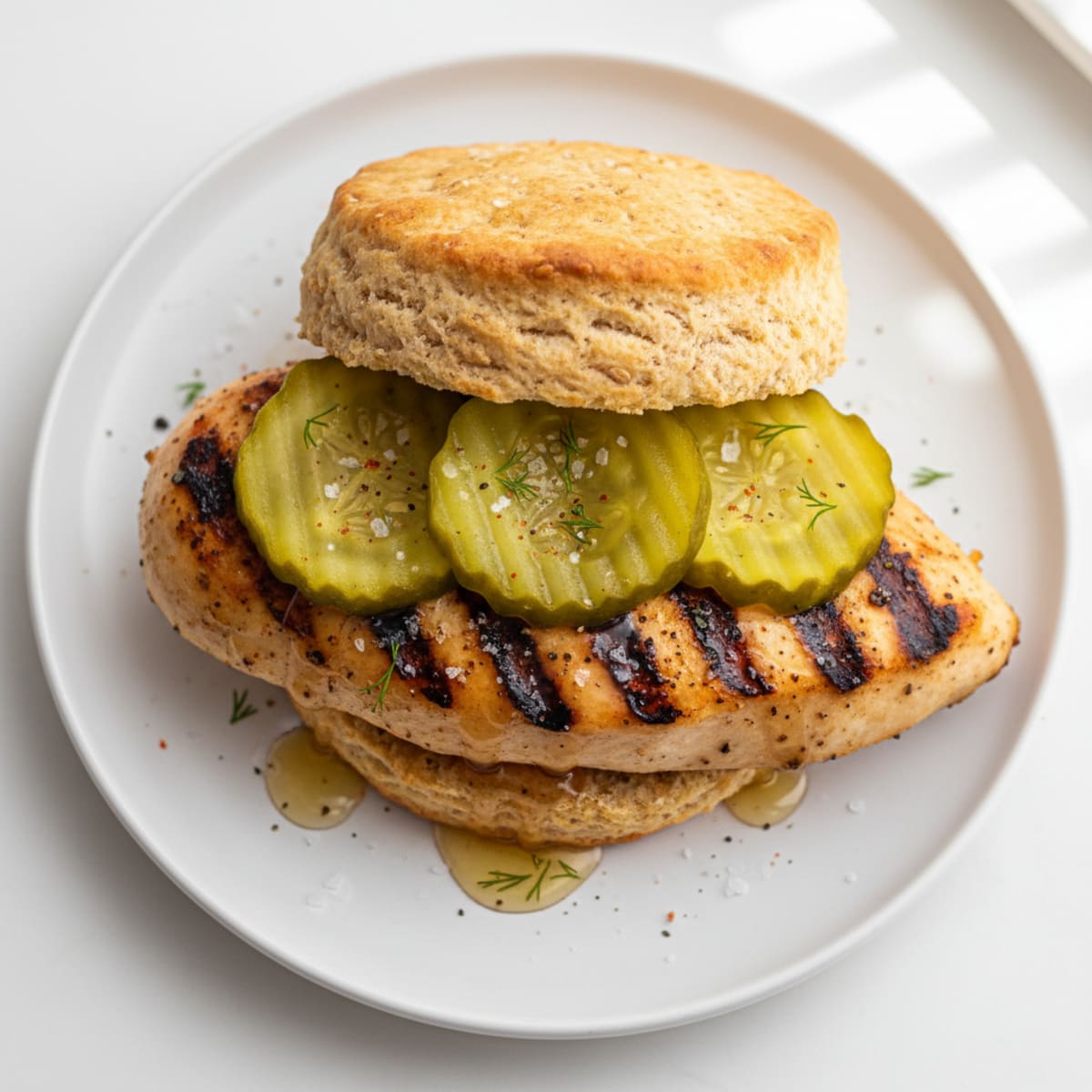 Honey Chicken Biscuit Sandwich