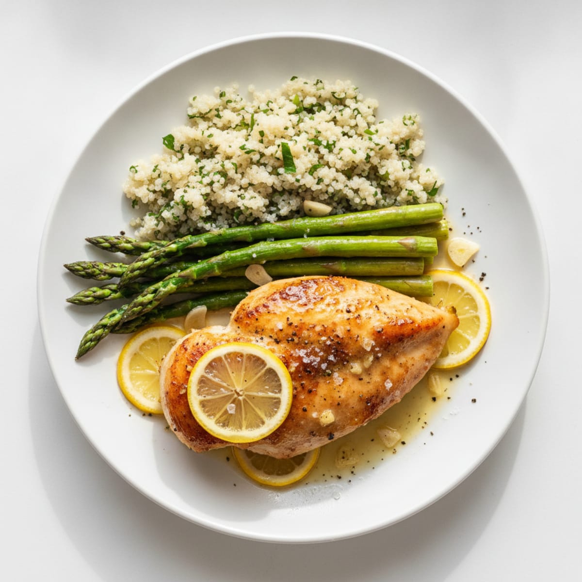 Lemon Herb Roasted Chicken with Asparagus
