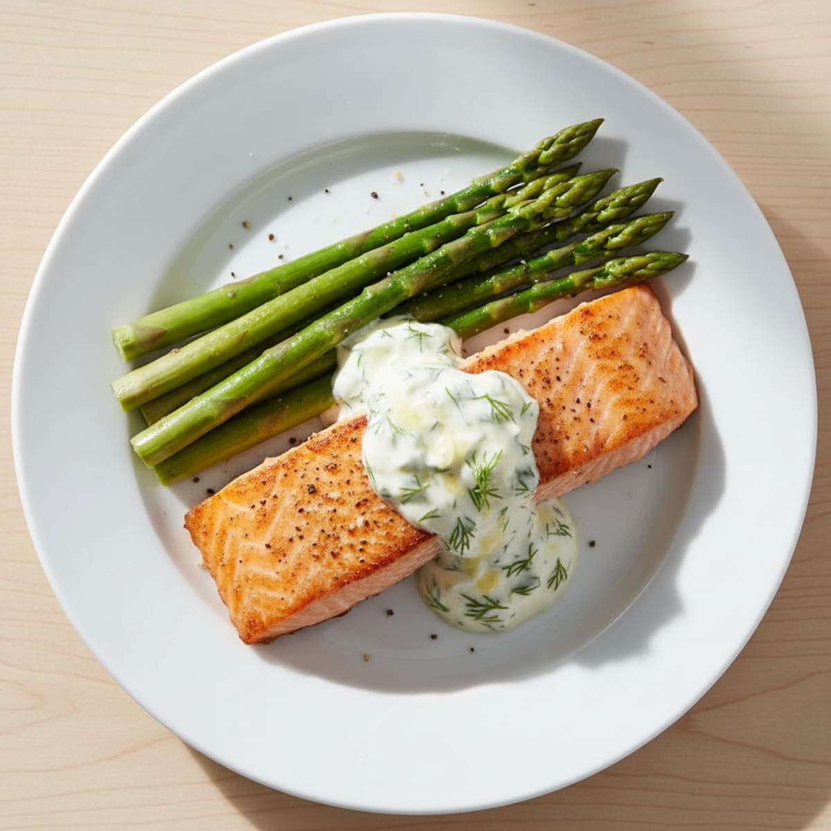 Pan-Seared Salmon with Lemon-Dill Sauce