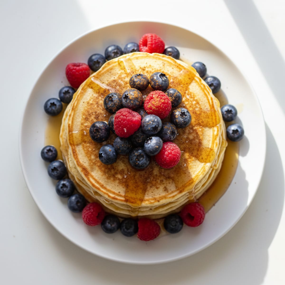 Fluffy Buttermilk Pancakes with Berries