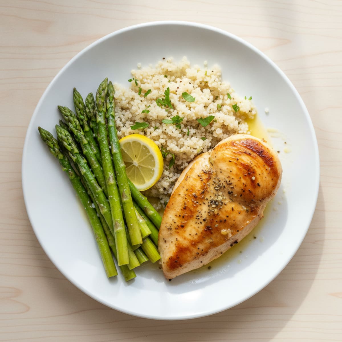 Pan-Seared Chicken with Roasted Asparagus