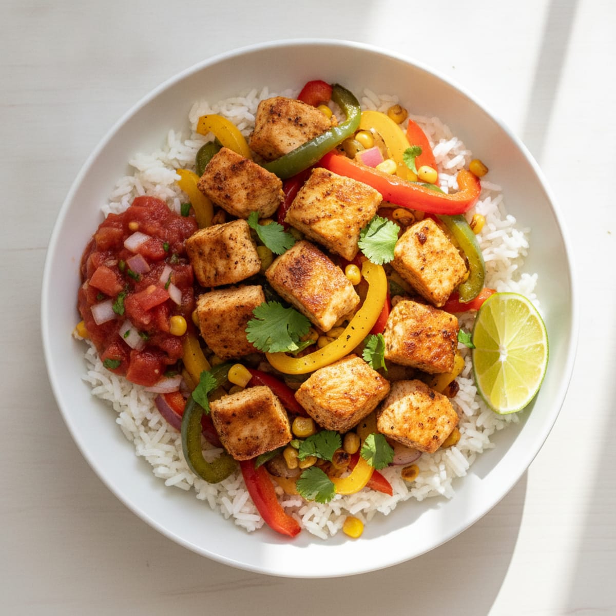 Zesty Chicken Taco Rice Bowl